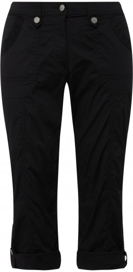 Ulla Popken Roll Tab Hem Stretch Cargo Pants Black - Τζιν & Παντελόνια για Γυναίκες σε Μεγάλες Μεγέθη – Plus Size - 