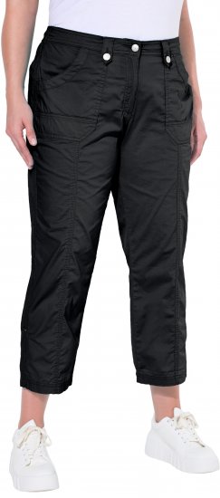 Ulla Popken Roll Tab Hem Stretch Cargo Pants Black - Τζιν & Παντελόνια για Γυναίκες σε Μεγάλες Μεγέθη – Plus Size - 