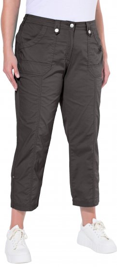 Ulla Popken Roll Tab Hem Stretch Cargo Pants Grey - Τζιν & Παντελόνια για Γυναίκες σε Μεγάλες Μεγέθη – Plus Size - 