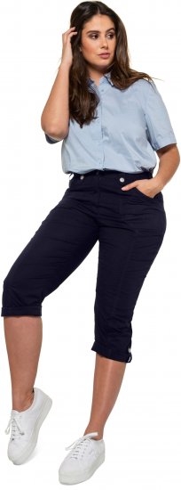 Ulla Popken Roll Tab Hem Stretch Cargo Pants Navy - Τζιν & Παντελόνια για Γυναίκες σε Μεγάλες Μεγέθη – Plus Size - 