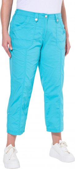 Ulla Popken Roll Tab Hem Stretch Cargo Pants Deep Aqua - Τζιν & Παντελόνια για Γυναίκες σε Μεγάλες Μεγέθη – Plus Size - 