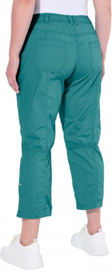 Ulla Popken Roll Tab Hem Stretch Cargo Pants Teal - Τζιν & Παντελόνια για Γυναίκες σε Μεγάλες Μεγέθη – Plus Size - 