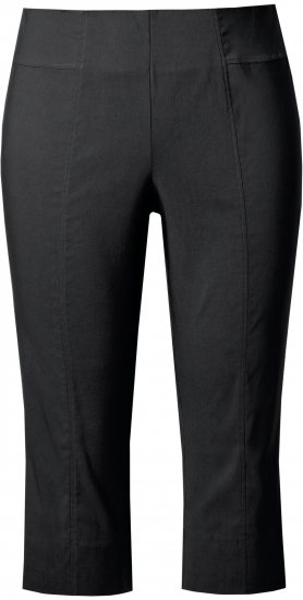 Ulla Popken Bengaline Elastic Waist Stretch Capri Pants Black - Τζιν & Παντελόνια για Γυναίκες σε Μεγάλες Μεγέθη – Plus Size - 