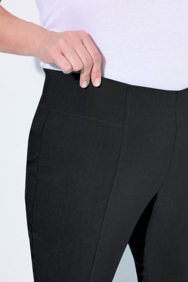 Ulla Popken Bengaline Elastic Waist Stretch Capri Pants Black - Παντελόνια από ύφασμα - Γυναικεία Υφασμάτινα Παντελόνια Μεγάλα Μεγέθη