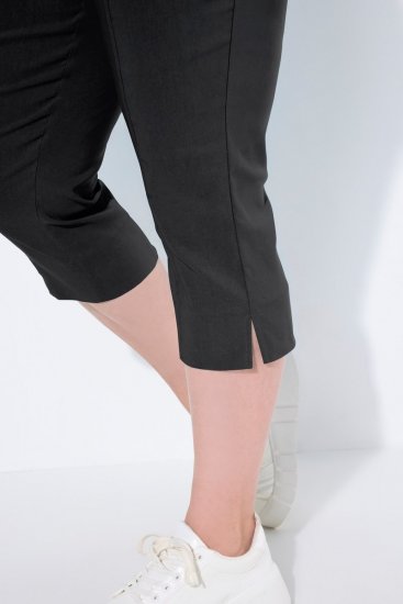 Ulla Popken Bengaline Elastic Waist Stretch Capri Pants Black - Παντελόνια από ύφασμα - Γυναικεία Υφασμάτινα Παντελόνια Μεγάλα Μεγέθη