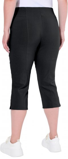 Ulla Popken Bengaline Elastic Waist Stretch Capri Pants Black - Τζιν & Παντελόνια για Γυναίκες σε Μεγάλες Μεγέθη – Plus Size - 