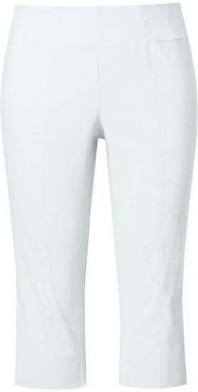 Ulla Popken Bengaline Elastic Waist Stretch Capri Pants Snow White - Τζιν & Παντελόνια για Γυναίκες σε Μεγάλες Μεγέθη – Plus Size - 