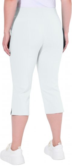 Ulla Popken Bengaline Elastic Waist Stretch Capri Pants Snow White - Τζιν & Παντελόνια για Γυναίκες σε Μεγάλες Μεγέθη – Plus Size - 
