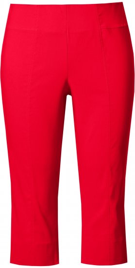 Ulla Popken Bengaline Elastic Waist Stretch Capri Pants Red - Τζιν & Παντελόνια για Γυναίκες σε Μεγάλες Μεγέθη – Plus Size - 