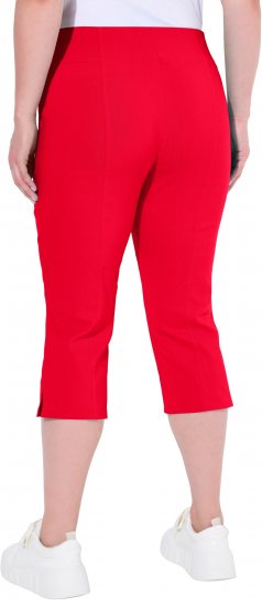 Ulla Popken Bengaline Elastic Waist Stretch Capri Pants Red - Τζιν & Παντελόνια για Γυναίκες σε Μεγάλες Μεγέθη – Plus Size - 