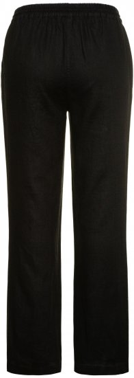 Ulla Popken Drawstring Elastic Waist Mary Fit Linen Pants Black - Τζιν & Παντελόνια για Γυναίκες σε Μεγάλες Μεγέθη – Plus Size - 