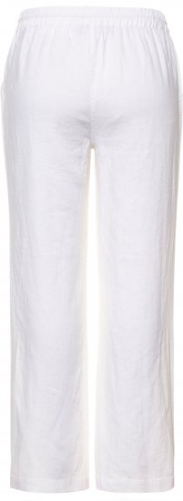 Ulla Popken Drawstring Elastic Waist Mary Fit Linen Pants Snow White - Τζιν & Παντελόνια για Γυναίκες σε Μεγάλες Μεγέθη – Plus Size - 