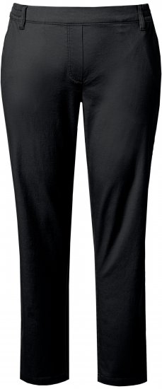Ulla Popken Chino Elastic Waist Stretch Cotton Pants Black - Τζιν & Παντελόνια για Γυναίκες σε Μεγάλες Μεγέθη – Plus Size - 
