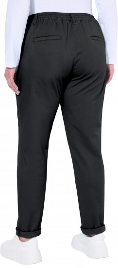 Ulla Popken Chino Elastic Waist Stretch Cotton Pants Black - Τζιν & Παντελόνια για Γυναίκες σε Μεγάλες Μεγέθη – Plus Size - 