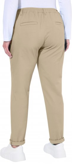 Ulla Popken Chino Elastic Waist Stretch Cotton Pants Brown - Τζιν & Παντελόνια για Γυναίκες σε Μεγάλες Μεγέθη – Plus Size - 