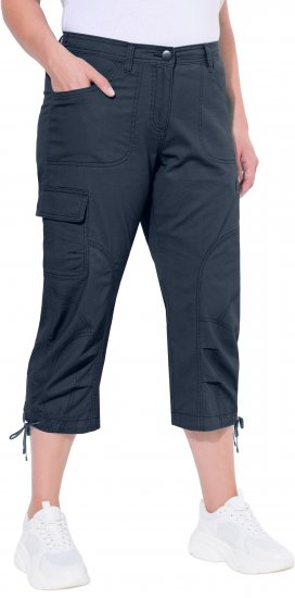 Ulla Popken Stretch Cotton Cargo Crop Pants Navy - Τζιν & Παντελόνια για Γυναίκες σε Μεγάλες Μεγέθη – Plus Size - 