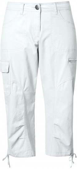 Ulla Popken Stretch Cotton Cargo Crop Pants Snow White - Τζιν & Παντελόνια για Γυναίκες σε Μεγάλες Μεγέθη – Plus Size - 