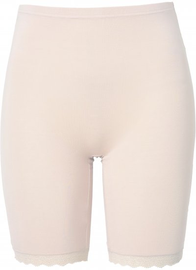 Ulla Popken Lace Hem Stretch Viscose Knit Bicycle Length Lounge Shorts Beige - Τζιν & Παντελόνια για Γυναίκες σε Μεγάλες Μεγέθη – Plus Size - 