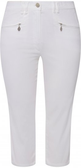 Ulla Popken Mony Stretch Capri Pants Snow White - Τζιν & Παντελόνια για Γυναίκες σε Μεγάλες Μεγέθη – Plus Size - 