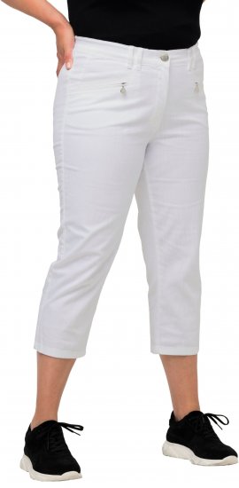 Ulla Popken Mony Stretch Capri Pants Snow White - Τζιν & Παντελόνια για Γυναίκες σε Μεγάλες Μεγέθη – Plus Size - 