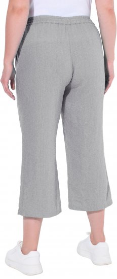 Ulla Popken Cool Linen Elastic Waist Capri Pants Light Grey Melange - Τζιν & Παντελόνια για Γυναίκες σε Μεγάλες Μεγέθη – Plus Size - 