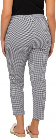 Ulla Popken Check Bengaline Slim Leg Sienna Fit Stretch Crop Pants Black - Τζιν & Παντελόνια για Γυναίκες σε Μεγάλες Μεγέθη – Plus Size - 