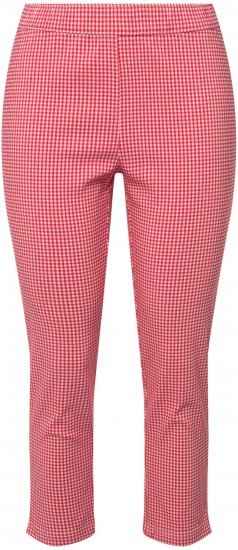 Ulla Popken Check Bengaline Slim Leg Sienna Fit Stretch Crop Pants Light Pink - Τζιν & Παντελόνια για Γυναίκες σε Μεγάλες Μεγέθη – Plus Size - 