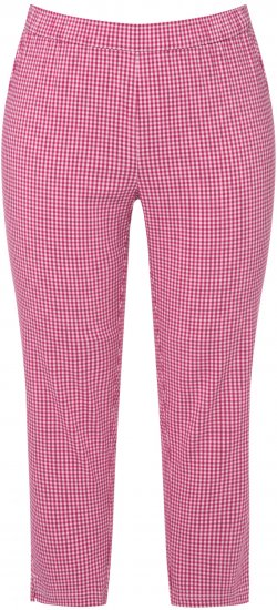 Ulla Popken Check Bengaline Slim Leg Sienna Fit Stretch Crop Pants Pale Lilac - Τζιν & Παντελόνια για Γυναίκες σε Μεγάλες Μεγέθη – Plus Size - 