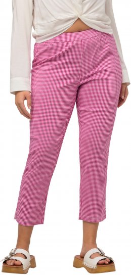 Ulla Popken Check Bengaline Slim Leg Sienna Fit Stretch Crop Pants Pale Lilac - Τζιν & Παντελόνια για Γυναίκες σε Μεγάλες Μεγέθη – Plus Size - 