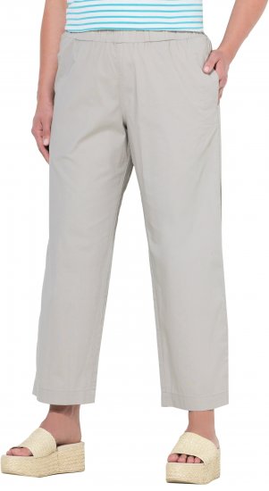 Ulla Popken Wide Leg Ruby Fit Stretch Chino Pants Pebble - Τζιν & Παντελόνια για Γυναίκες σε Μεγάλες Μεγέθη – Plus Size - 