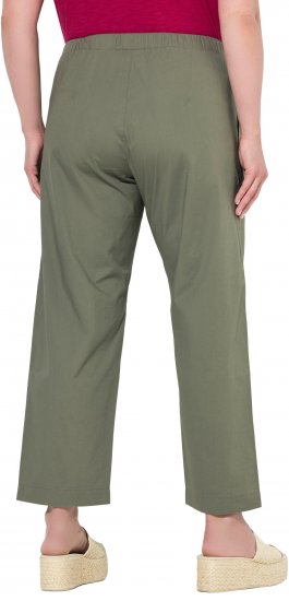 Ulla Popken Wide Leg Ruby Fit Stretch Chino Pants Green - Τζιν & Παντελόνια για Γυναίκες σε Μεγάλες Μεγέθη – Plus Size - 