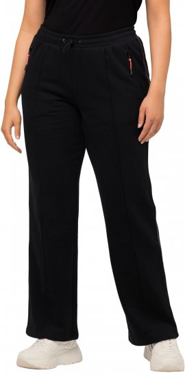 Ulla Popken Holo Detail Sweatpants Black - Τζιν & Παντελόνια για Γυναίκες σε Μεγάλες Μεγέθη – Plus Size - 