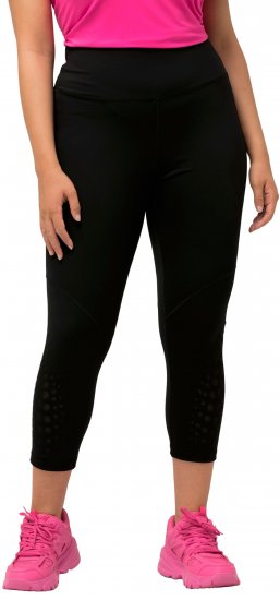 Ulla Popken Quick Dry Sport Crop Leggings Black - Τζιν & Παντελόνια για Γυναίκες σε Μεγάλες Μεγέθη – Plus Size - 