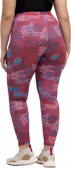 Ulla Popken Graphic Print Recycled Polyester Quick Dry Stretch Leggings Red - Τζιν & Παντελόνια για Γυναίκες σε Μεγάλες Μεγέθη – Plus Size - 