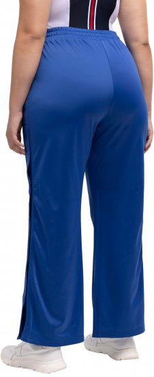 Ulla Popken Snap Placket Side Seam Wide Leg Recycled Polyester Knit Joggers Blue - Τζιν & Παντελόνια για Γυναίκες σε Μεγάλες Μεγέθη – Plus Size - 