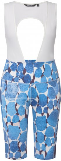 Ulla Popken Abstract Print Padded Cycling Shorts With Suspenders White - Τζιν & Παντελόνια για Γυναίκες σε Μεγάλες Μεγέθη – Plus Size - 