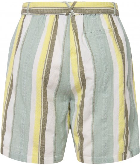 Ulla Popken Striped Wide Leg Elastic Waistband Shorts White - Τζιν & Παντελόνια για Γυναίκες σε Μεγάλες Μεγέθη – Plus Size - 