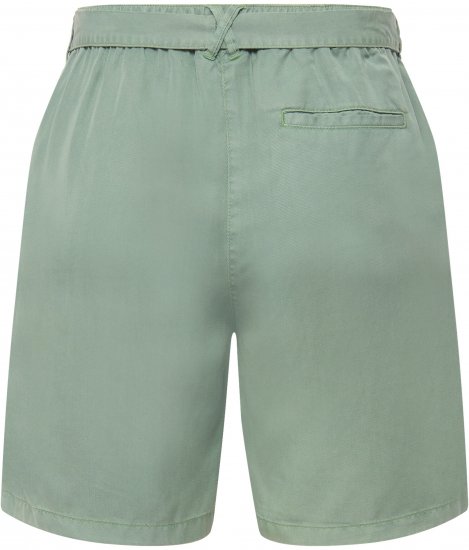 Ulla Popken Tie Belt Lyocell Shorts Moss Green - Τζιν & Παντελόνια για Γυναίκες σε Μεγάλες Μεγέθη – Plus Size - 
