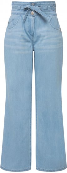 Ulla Popken Soft Denim Wide Leg Jeans Blue Denim - Τζιν & Παντελόνια για Γυναίκες σε Μεγάλες Μεγέθη – Plus Size - 