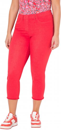 Ulla Popken Stretch Blend Bengaline Pants Neon Red - Τζιν & Παντελόνια για Γυναίκες σε Μεγάλες Μεγέθη – Plus Size - 