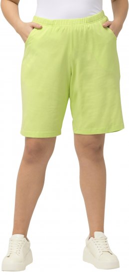 Ulla Popken Stretch Knit Bermuda Shorts Green - Τζιν & Παντελόνια για Γυναίκες σε Μεγάλες Μεγέθη – Plus Size - 