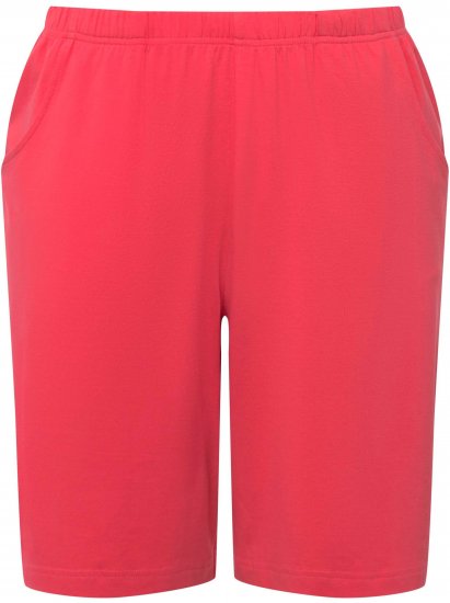 Ulla Popken Stretch Knit Bermuda Shorts Red - Τζιν & Παντελόνια για Γυναίκες σε Μεγάλες Μεγέθη – Plus Size - 