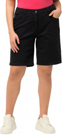 Ulla Popken Basic Denim Mandy Bermuda Shorts Black - Τζιν & Παντελόνια για Γυναίκες σε Μεγάλες Μεγέθη – Plus Size - 