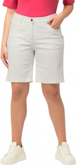 Ulla Popken Basic Denim Mandy Bermuda Shorts Snow White - Τζιν & Παντελόνια για Γυναίκες σε Μεγάλες Μεγέθη – Plus Size - 