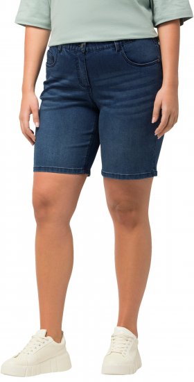 Ulla Popken Basic Denim Mandy Bermuda Shorts Light Blue Denim - Τζιν & Παντελόνια για Γυναίκες σε Μεγάλες Μεγέθη – Plus Size - 
