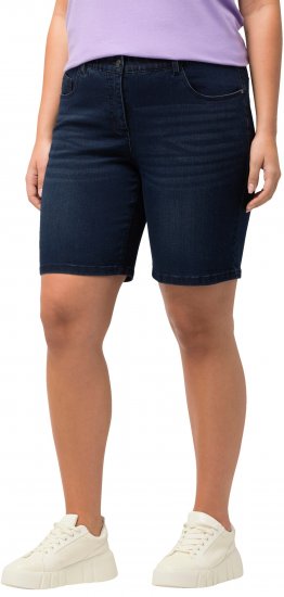 Ulla Popken Basic Denim Mandy Bermuda Shorts Blue Denim - Τζιν & Παντελόνια για Γυναίκες σε Μεγάλες Μεγέθη – Plus Size - 