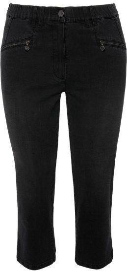 Ulla Popken Cropped Stretch Blend Mony Jeans Black - Τζιν & Παντελόνια για Γυναίκες σε Μεγάλες Μεγέθη – Plus Size - 