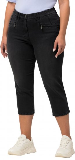 Ulla Popken Cropped Stretch Blend Mony Jeans Black - Τζιν & Παντελόνια για Γυναίκες σε Μεγάλες Μεγέθη – Plus Size - 