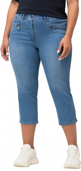 Ulla Popken Cropped Stretch Blend Mony Jeans Blue - Τζιν & Παντελόνια για Γυναίκες σε Μεγάλες Μεγέθη – Plus Size - 