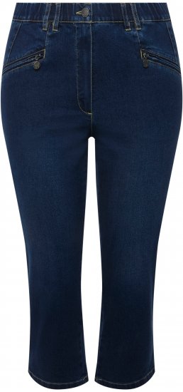 Ulla Popken Cropped Stretch Blend Mony Jeans Blue Denim - Τζιν & Παντελόνια για Γυναίκες σε Μεγάλες Μεγέθη – Plus Size - 